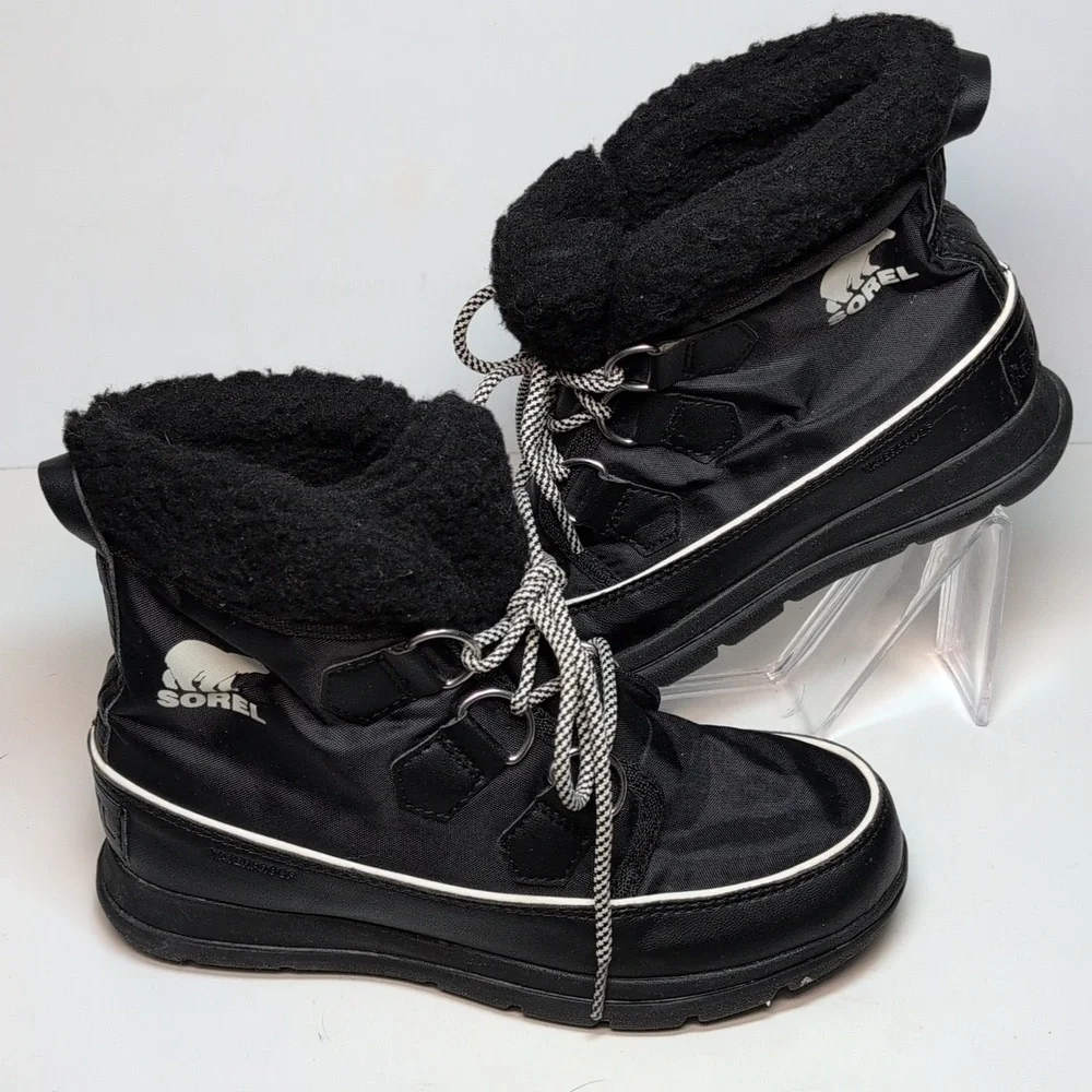 Sorel explorer carnival 100g black boots womans size 6 EU 37 - Picture 8 of 15